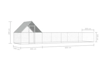 Hønsehus 8x2x2 m galvanisert stål - Sport & fritid - Til dyrene - Fugl - Hønsehus