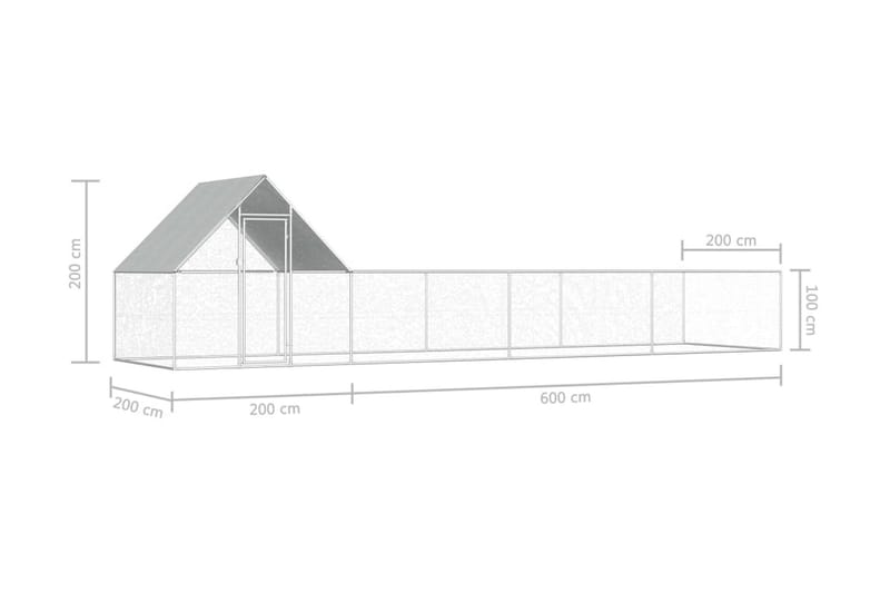 Hønsehus 8x2x2 m galvanisert stål - Sport & fritid - Til dyrene - Fugl - Hønsehus