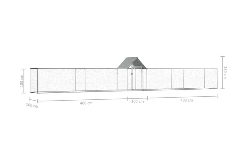 Hønsehus 9x1x1,5 m galvanisert stål - Sport & fritid - Til dyrene - Fugl - Hønsehus