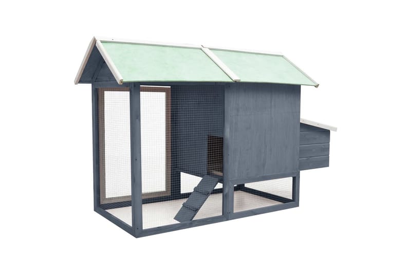 Kyllingbur grå 170x81x110 cm heltre furu og gran - Grå - Sport & fritid - Til dyrene - Fugl - Hønsehus