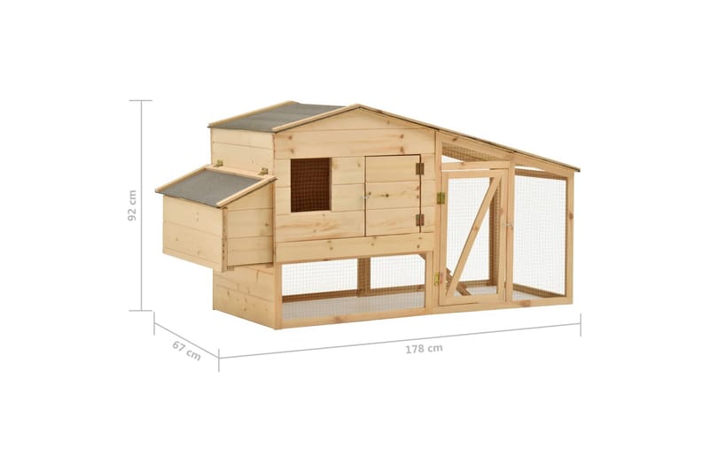 Kyllingbur heltre furu 178x67x92 cm - Sport & fritid - Til dyrene - Fugl - Hønsehus