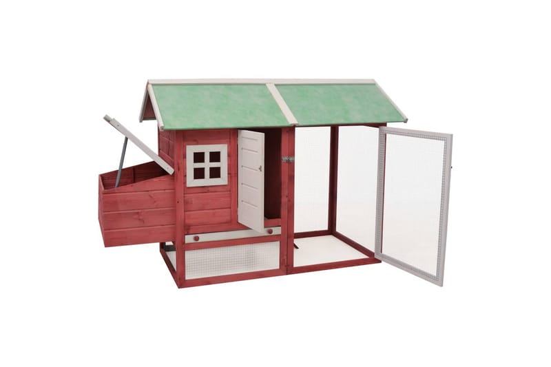 Kyllingbur rød 170x81x110 cm heltre furu og gran - Rød - Sport & fritid - Til dyrene - Fugl - Hønsehus