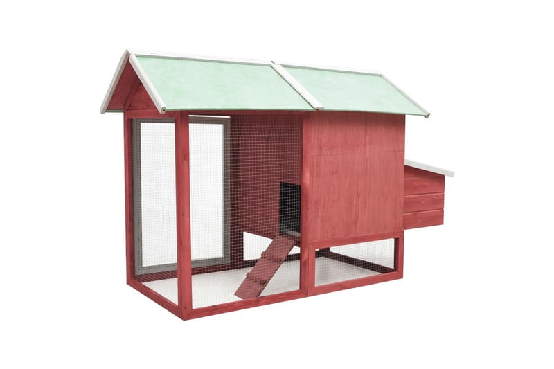 Kyllingbur rød 170x81x110 cm heltre furu og gran - Rød - Sport & fritid - Til dyrene - Fugl - Hønsehus