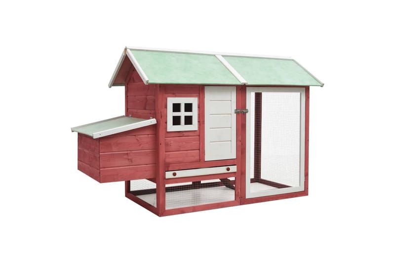 Kyllingbur rød 170x81x110 cm heltre furu og gran - Rød - Sport & fritid - Til dyrene - Fugl - Hønsehus
