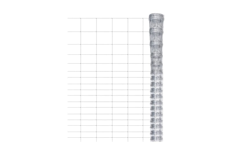 Hagegjerde galvanisert stål 50x1,25 m sølv - Silver - Sport & fritid - Til dyrene