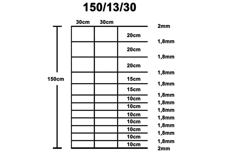 Hagegjerde galvanisert stål 50x1,5 m sølv - Silver - Flettverksgjerde - Til dyrene