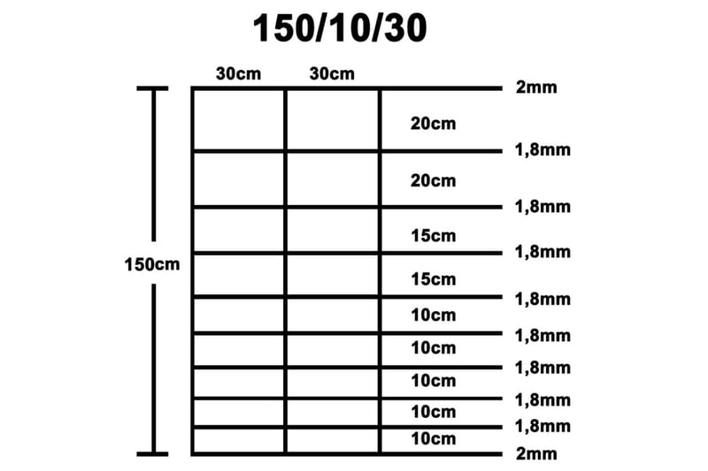 Hagegjerde galvanisert stål 50x1,5 m sølv - Silver - Flettverksgjerde - Til dyrene