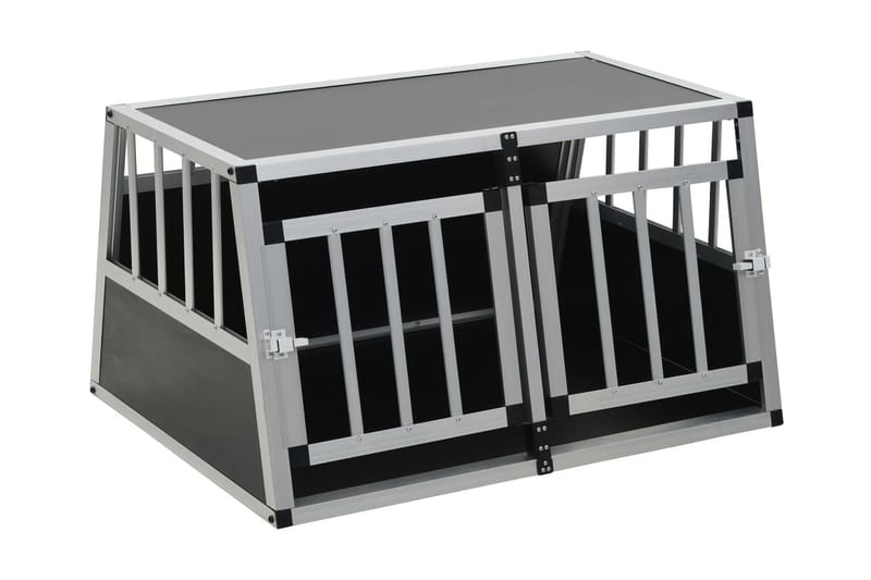 Hundebur med dobbel dør 89x69x50 cm - Sport & fritid - Til dyrene - For hund - Hundebur & bilbur hund