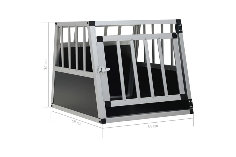 Hundebur med enkel dør 54x69x50 cm - Sport & fritid - Til dyrene - For hund - Hundebur & bilbur hund