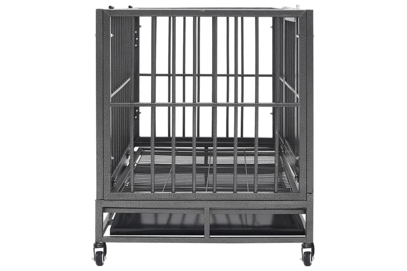 Hundebur med hjul stål 102x72x85 cm - Svart - Sport & fritid - Til dyrene - For hund - Hundebur & bilbur hund