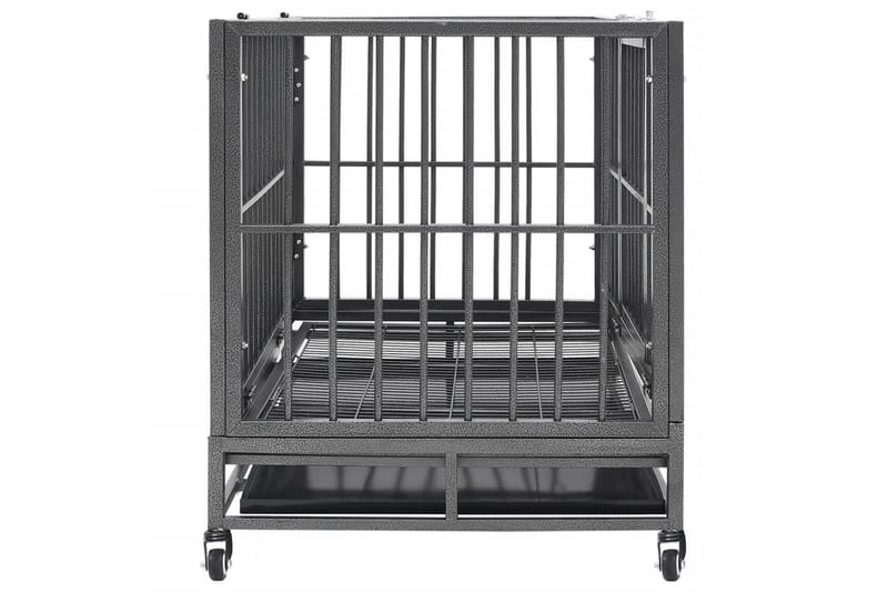 Hundebur med hjul stål 92x62x76 cm - Svart - Sport & fritid - Til dyrene - For hund - Hundebur & bilbur hund