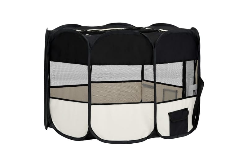 Sammenleggbar lekegrind for hunder bæreveske 110x110x58cm - Svart - Sport & fritid - Til dyrene - For hund - Hundegrind & hundegjerde - Valpebinge