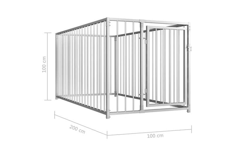 Utendørs hundegård 100x200x100 cm - Sport & fritid - Til dyrene - For hund - Hundegrind & hundegjerde - Valpebinge