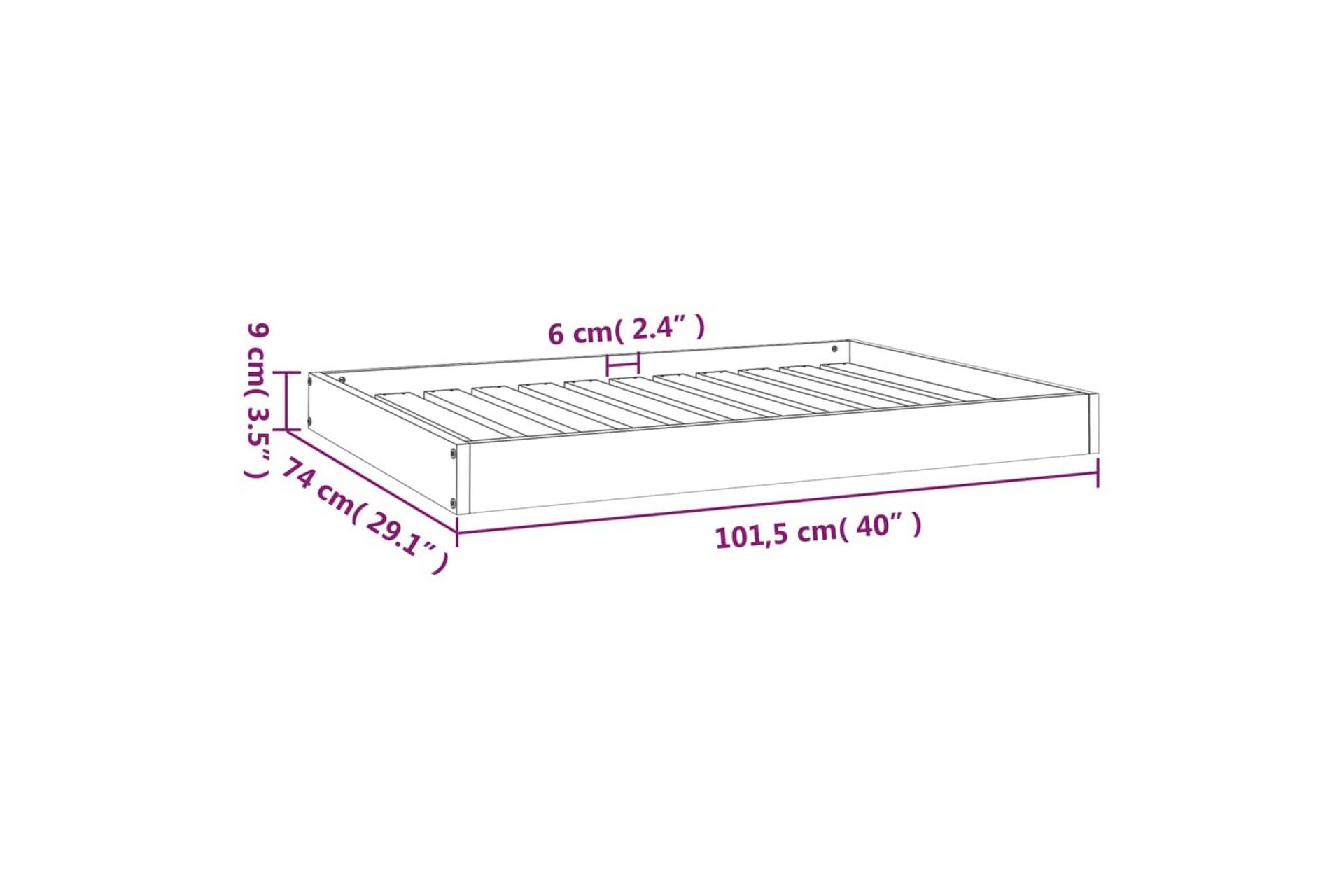 beBasic Hundeseng 101,5x74x9 cm heltre furu - Brun - Sport & fritid - Til dyrene - For hund - Hundemøbler - Hundekurv & hundeseng