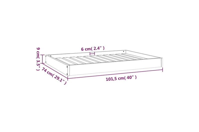 beBasic Hundeseng 101,5x74x9 cm heltre furu - Brun - Sport & fritid - Til dyrene - For hund - Hundemøbler - Hundekurv & hundeseng