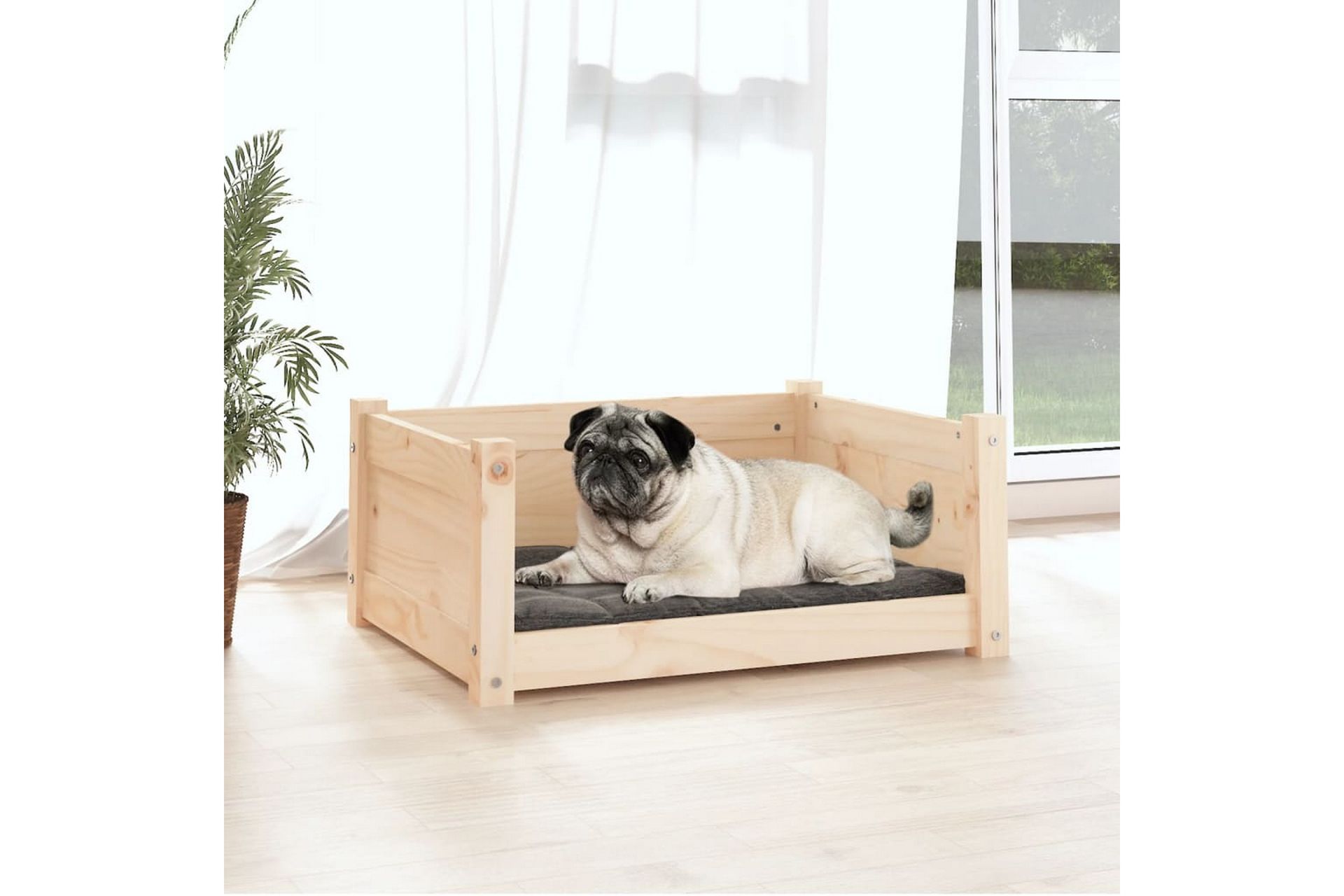 beBasic Hundeseng 65,5x50,5x28 cm heltre furu - Brun - Sport & fritid - Til dyrene - For hund - Hundemøbler - Hundekurv & hundeseng