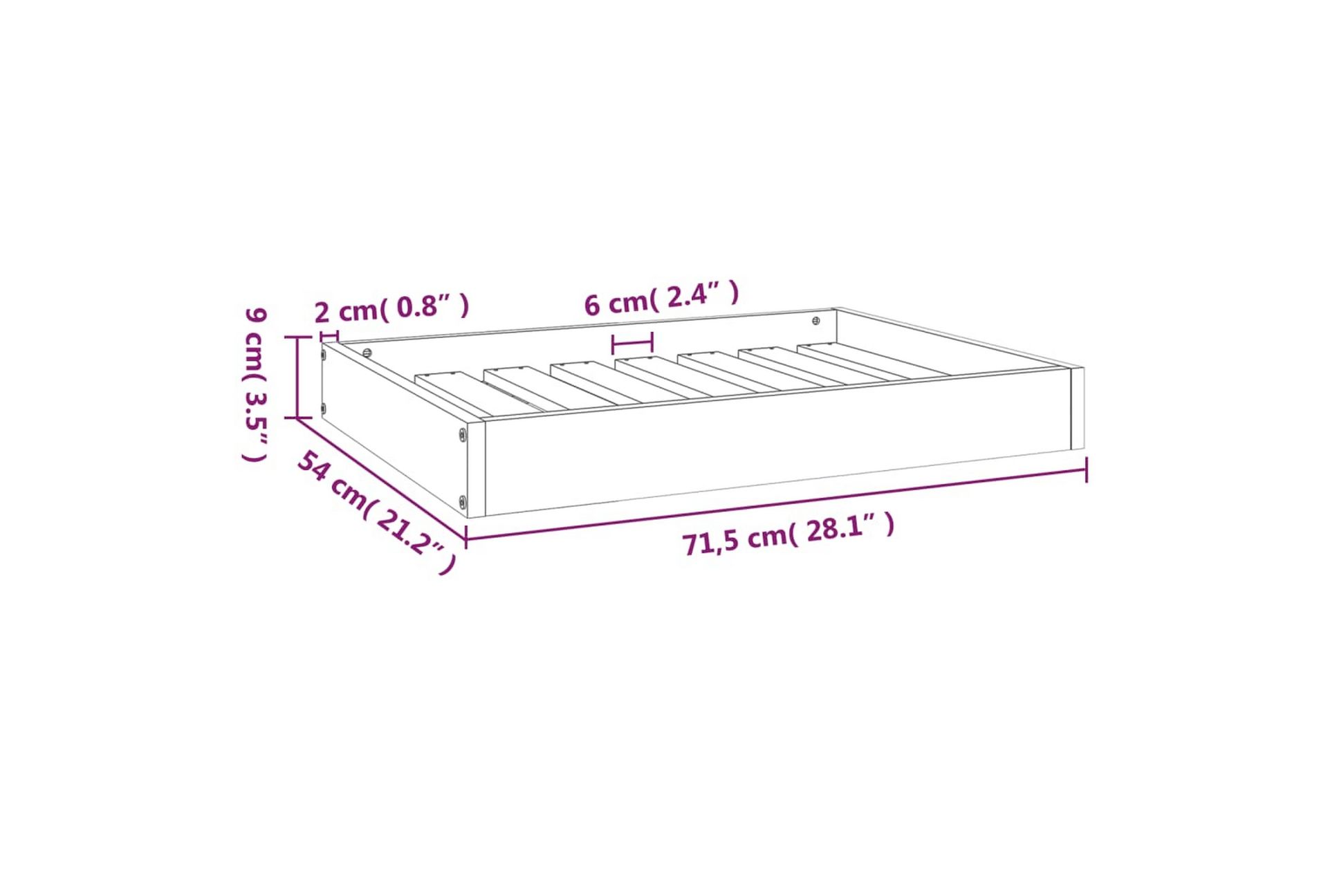 beBasic Hundeseng 71,5x54x9 cm heltre furu - Brun - Sport & fritid - Til dyrene - For hund - Hundemøbler - Hundekurv & hundeseng