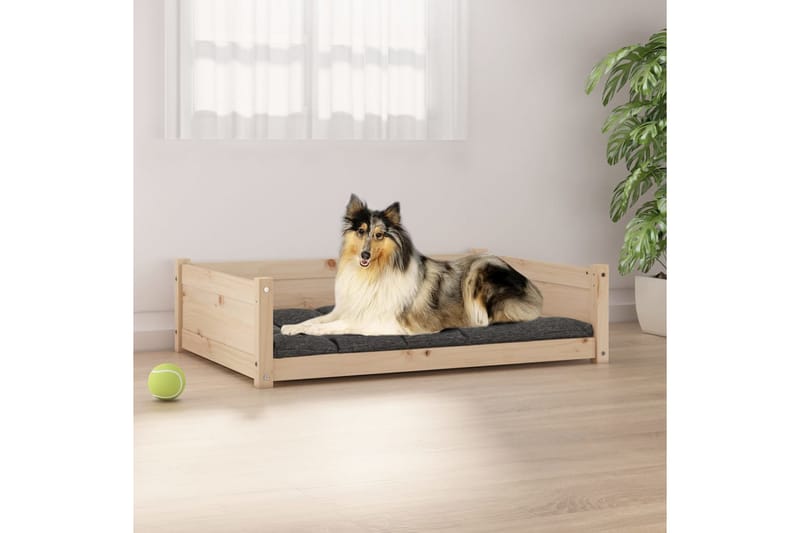 beBasic Hundeseng 95,5x65,5x28 cm heltre furu - Brun - Hundekurv & hundeseng - Hundemøbler