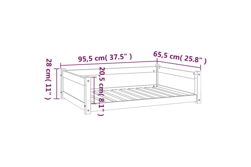 beBasic Hundeseng 95,5x65,5x28 cm heltre furu - Brun - Sport & fritid - Til dyrene - For hund - Hundemøbler - Hundekurv & hundeseng