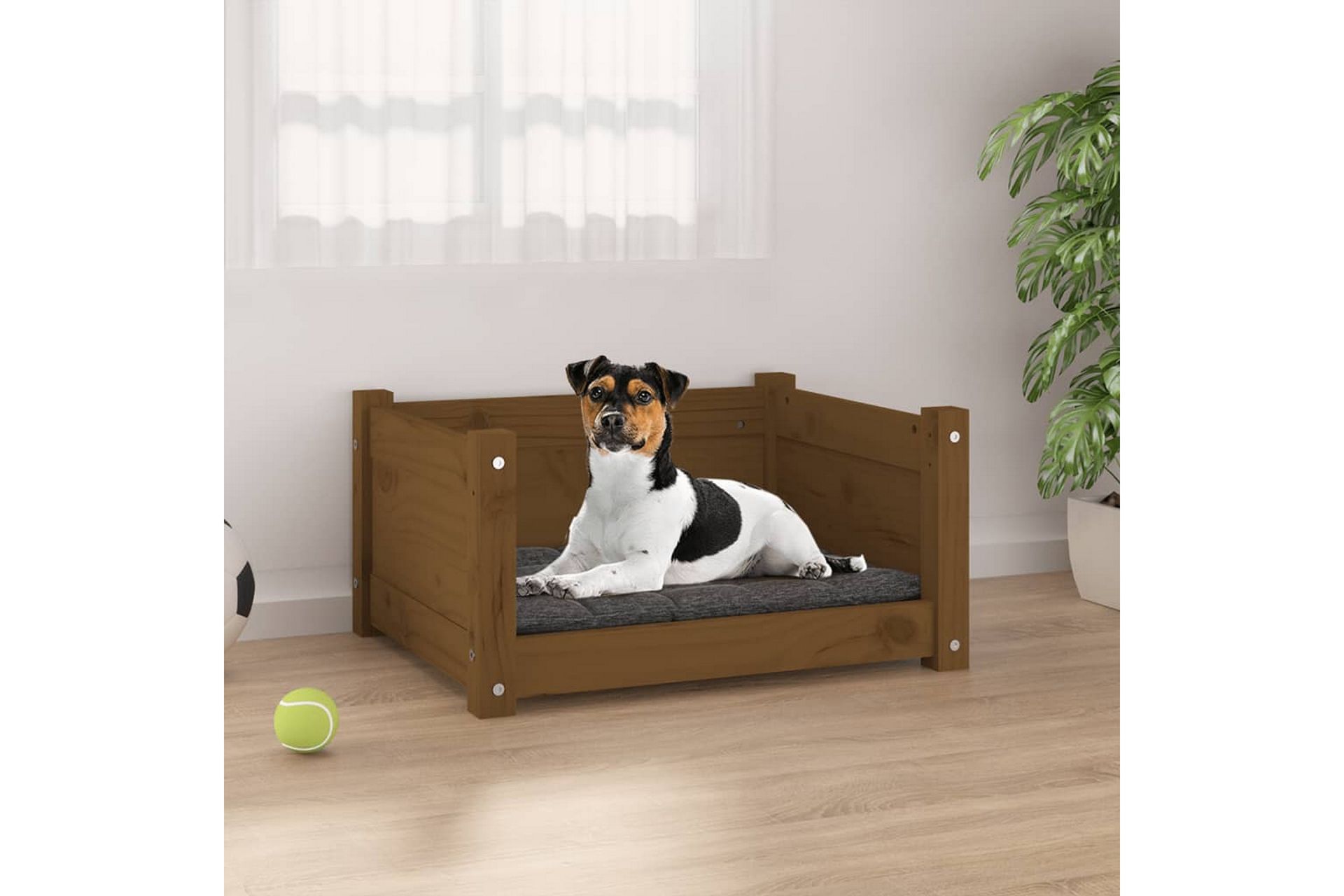beBasic Hundeseng honningbrun 55,5x45,5x28 cm heltre furu - Brun - Sport & fritid - Til dyrene - For hund - Hundemøbler - Hundekurv & hundeseng