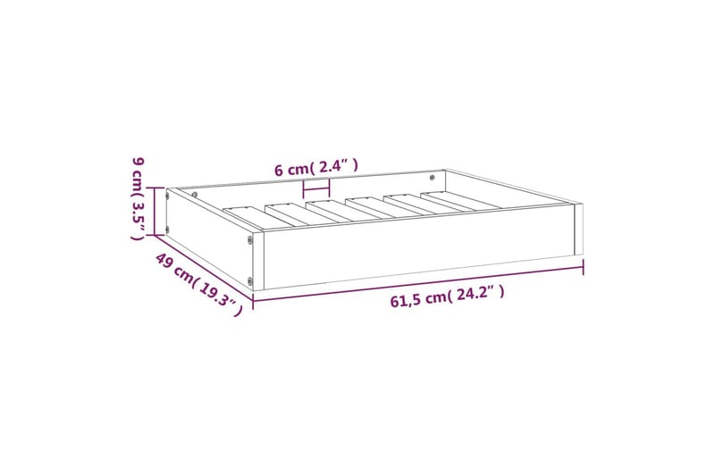 beBasic Hundeseng honningbrun 61,5x49x9 cm heltre furu - Brun - Sport & fritid - Til dyrene - For hund - Hundemøbler - Hundekurv & hundeseng