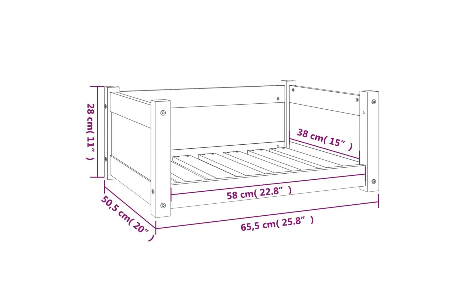 beBasic Hundeseng honningbrun 65,5x50,5x28 cm heltre furu - Brun - Sport & fritid - Til dyrene - For hund - Hundemøbler - Hundekurv & hundeseng