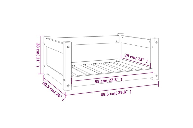 beBasic Hundeseng honningbrun 65,5x50,5x28 cm heltre furu - Brun - Sport & fritid - Til dyrene - For hund - Hundemøbler - Hundekurv & hundeseng