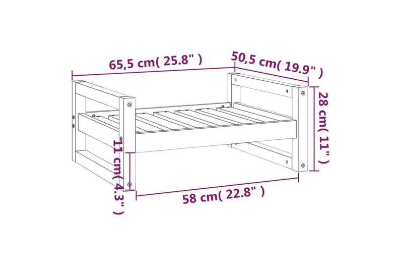 beBasic Hundeseng honningbrun 65,5x50,5x28 cm heltre furu - Brun - Sport & fritid - Til dyrene - For hund - Hundemøbler - Hundekurv & hundeseng