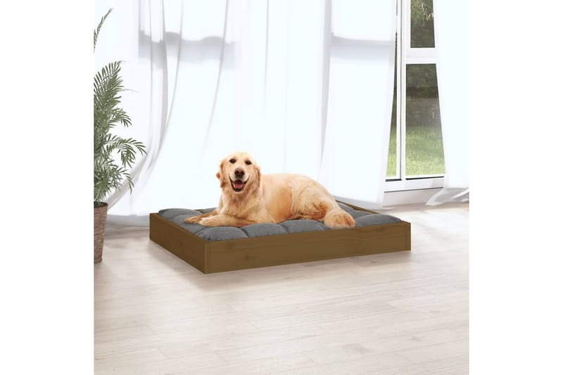 beBasic Hundeseng honningbrun 71,5x54x9 cm heltre furu - Brun - Hundemøbler - Hundekurv & hundeseng