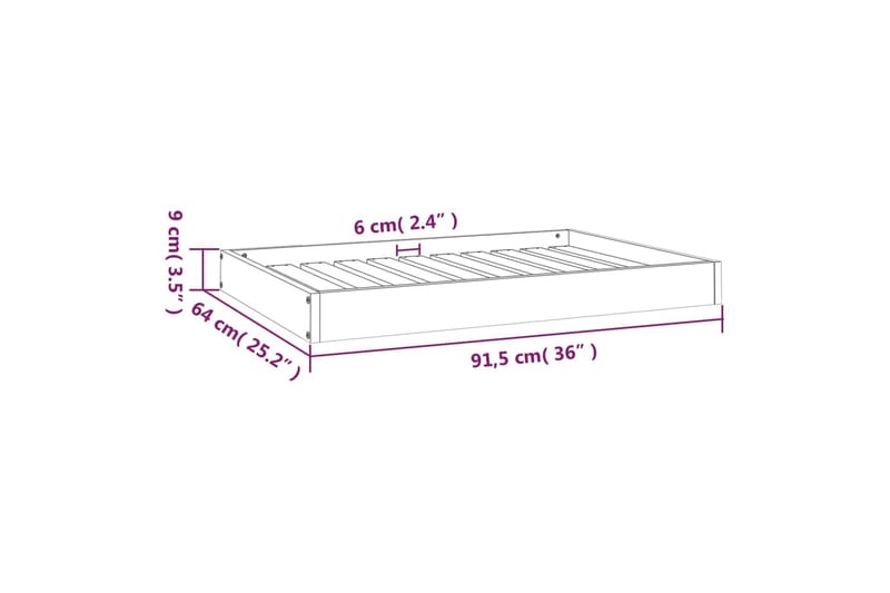 beBasic Hundeseng honningbrun 91,5x64x9 cm heltre furu - Brun - Hundekurv & hundeseng - Hundemøbler