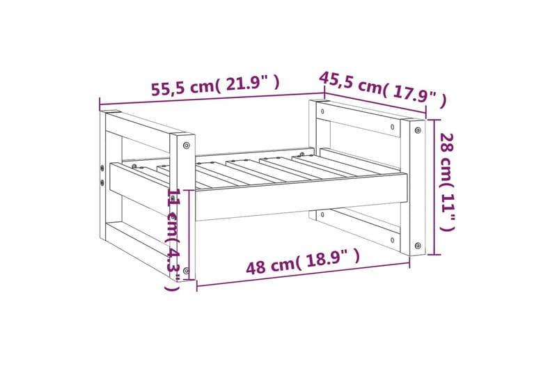 beBasic Hundeseng hvit 55,5x45,5x28 cm heltre furu - Hvit - Sport & fritid - Til dyrene - For hund - Hundemøbler - Hundekurv & hundeseng