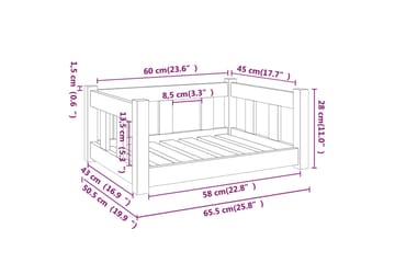 beBasic Hundeseng hvit 65,5x50,5x28 cm heltre furu - Hvit - Sport & fritid - Til dyrene - For hund - Hundemøbler - Hundekurv & hundeseng
