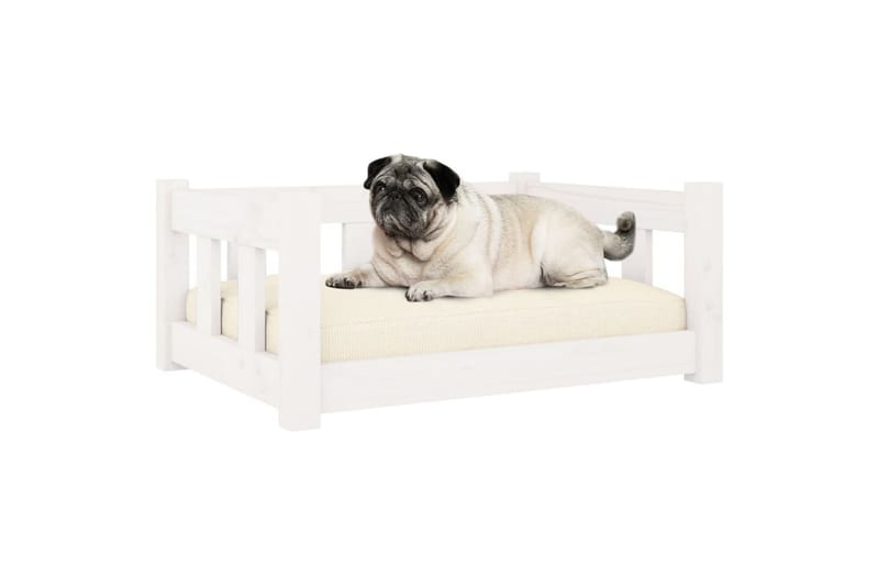 beBasic Hundeseng hvit 65,5x50,5x28 cm heltre furu - Hvit - Sport & fritid - Til dyrene - For hund - Hundemøbler - Hundekurv & hundeseng