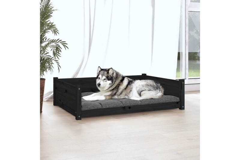beBasic Hundeseng svart 105,5x75,5x28 cm heltre furu - Svart - Hundekurv & hundeseng - Hundemøbler