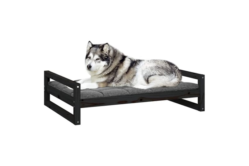 beBasic Hundeseng svart 105,5x75,5x28 cm heltre furu - Svart - Hundem�øbler - Hundekurv & hundeseng