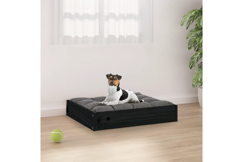 beBasic Hundeseng svart 51,5x44x9 cm heltre furu - Svart - Hundemøbler - Hundekurv & hundeseng