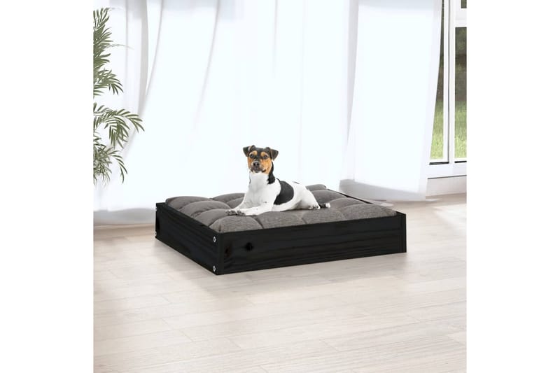 beBasic Hundeseng svart 51,5x44x9 cm heltre furu - Svart - Hundekurv & hundeseng - Hundemøbler