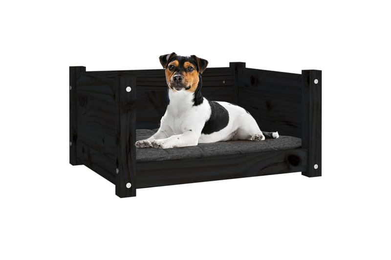 beBasic Hundeseng svart 55,5x45,5x28 cm heltre furu - Svart - Hundemøbler - Hundekurv & hundeseng