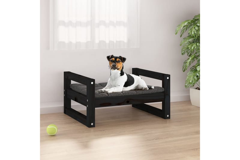 beBasic Hundeseng svart 55,5x45,5x28 cm heltre furu - Svart - Sport & fritid - Til dyrene - For hund - Hundemøbler - Hundekurv & hundeseng
