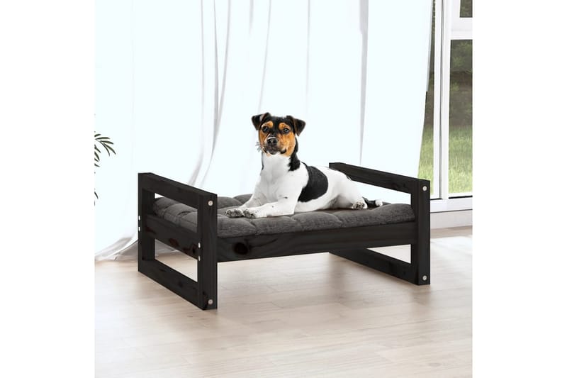 beBasic Hundeseng svart 55,5x45,5x28 cm heltre furu - Svart - Sport & fritid - Til dyrene - For hund - Hundemøbler - Hundekurv & hundeseng