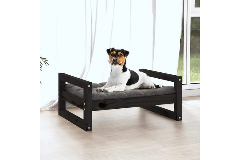 beBasic Hundeseng svart 55,5x45,5x28 cm heltre furu - Svart - Hundekurv & hundeseng - Hundemøbler
