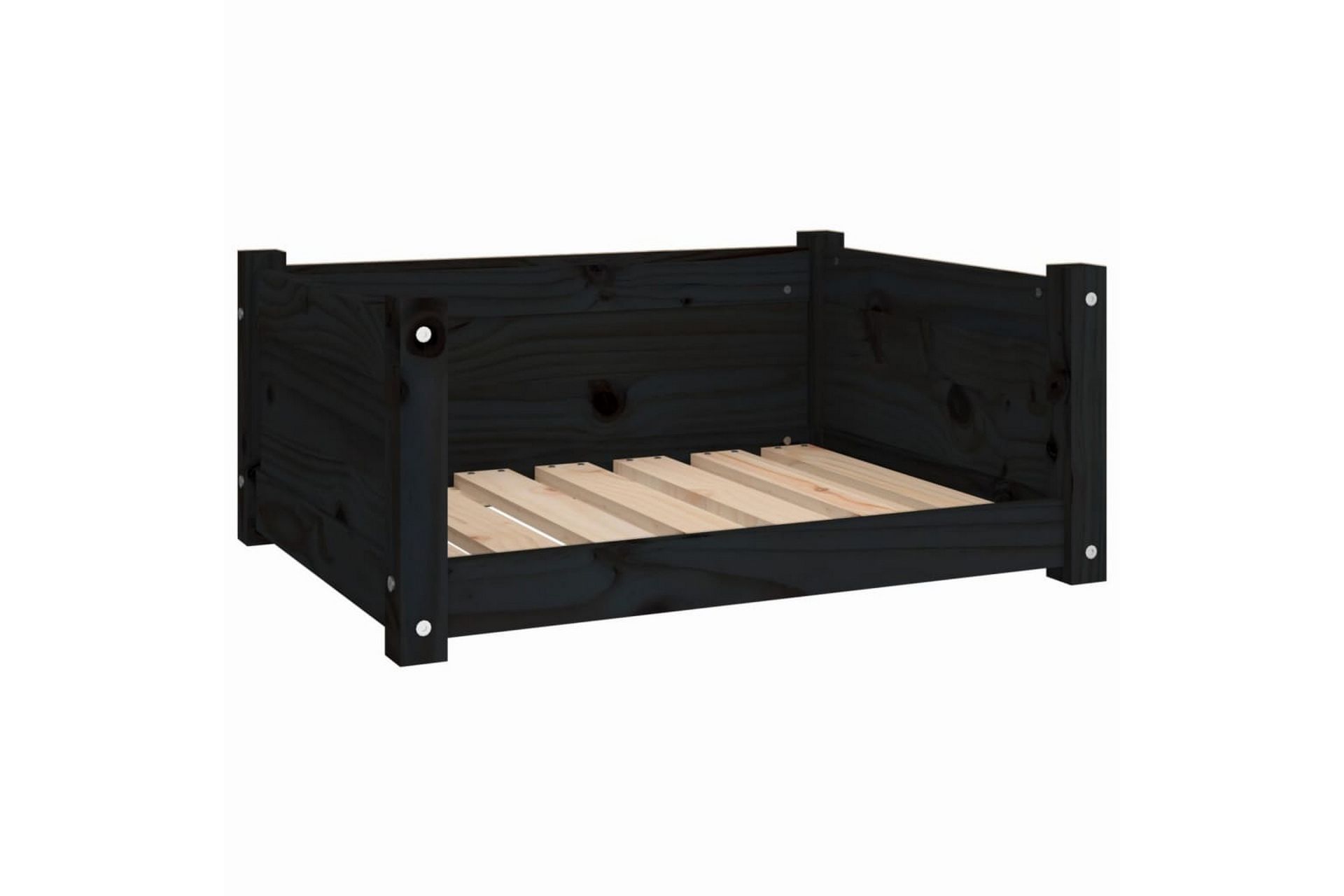 beBasic Hundeseng svart 65,5x50,5x28 cm heltre furu - Svart - Sport & fritid - Til dyrene - For hund - Hundemøbler - Hundekurv & hundeseng