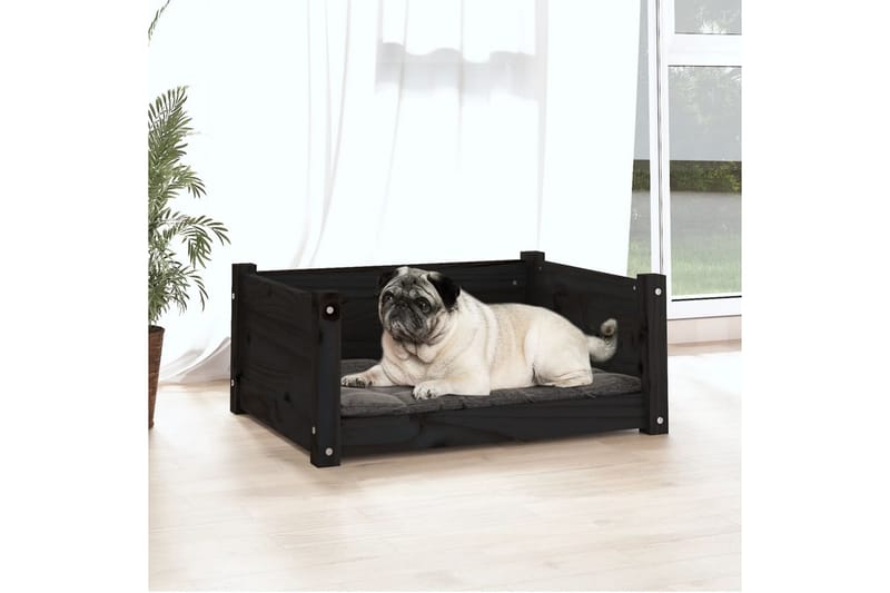 beBasic Hundeseng svart 65,5x50,5x28 cm heltre furu - Svart - Sport & fritid - Til dyrene - For hund - Hundemøbler - Hundekurv & hundeseng