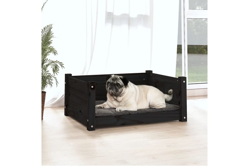 beBasic Hundeseng svart 65,5x50,5x28 cm heltre furu - Svart - Hundekurv & hundeseng - Hundemøbler