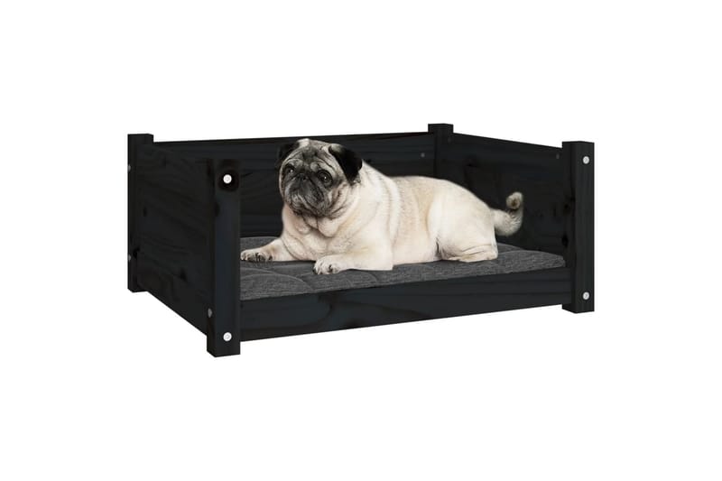 beBasic Hundeseng svart 65,5x50,5x28 cm heltre furu - Svart - Sport & fritid - Til dyrene - For hund - Hundemøbler - Hundekurv & hundeseng