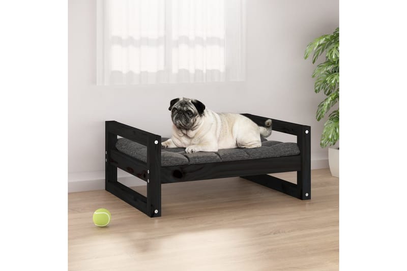 beBasic Hundeseng svart 65,5x50,5x28 cm heltre furu - Svart - Sport & fritid - Til dyrene - For hund - Hundemøbler - Hundekurv & hundeseng