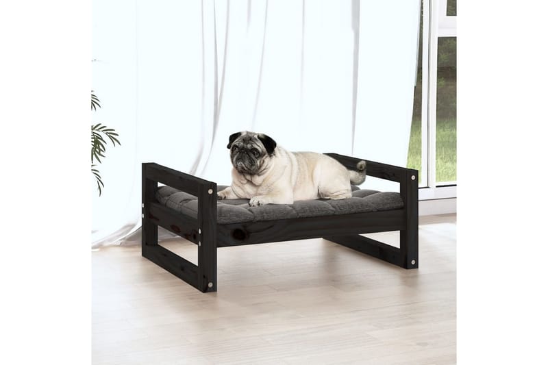 beBasic Hundeseng svart 65,5x50,5x28 cm heltre furu - Svart - Sport & fritid - Til dyrene - For hund - Hundemøbler - Hundekurv & hundeseng