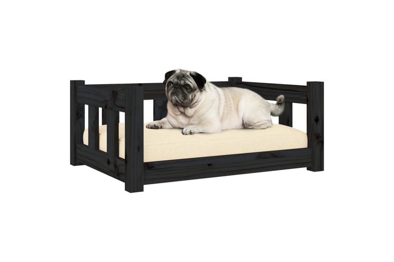 beBasic Hundeseng svart 65,5x50,5x28 cm heltre furu - Sport & fritid - Til dyrene - For hund - Hundemøbler - Hundekurv & hundeseng
