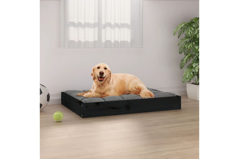 beBasic Hundeseng svart 71,5x54x9 cm heltre furu - Svart - Hundemøbler - Hundekurv & hundeseng