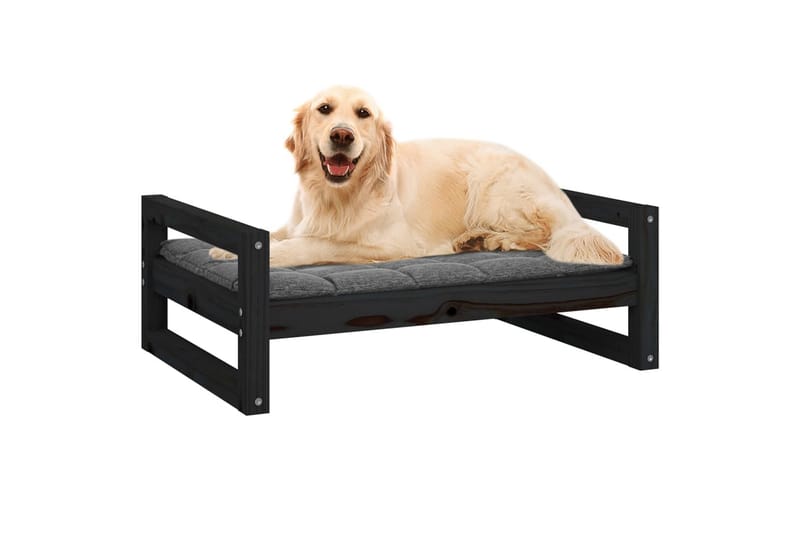 beBasic Hundeseng svart 75,5x55,5x28 cm heltre furu - Svart - Hundekurv & hundeseng - Hundemøbler